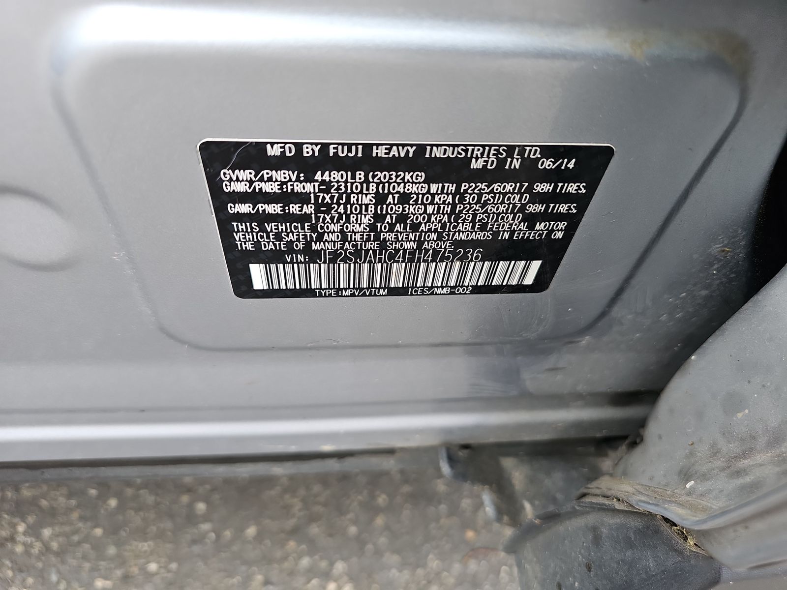 Vehicle - 20240410 2015 Subaru Forester JF2SJAHC4FH475236