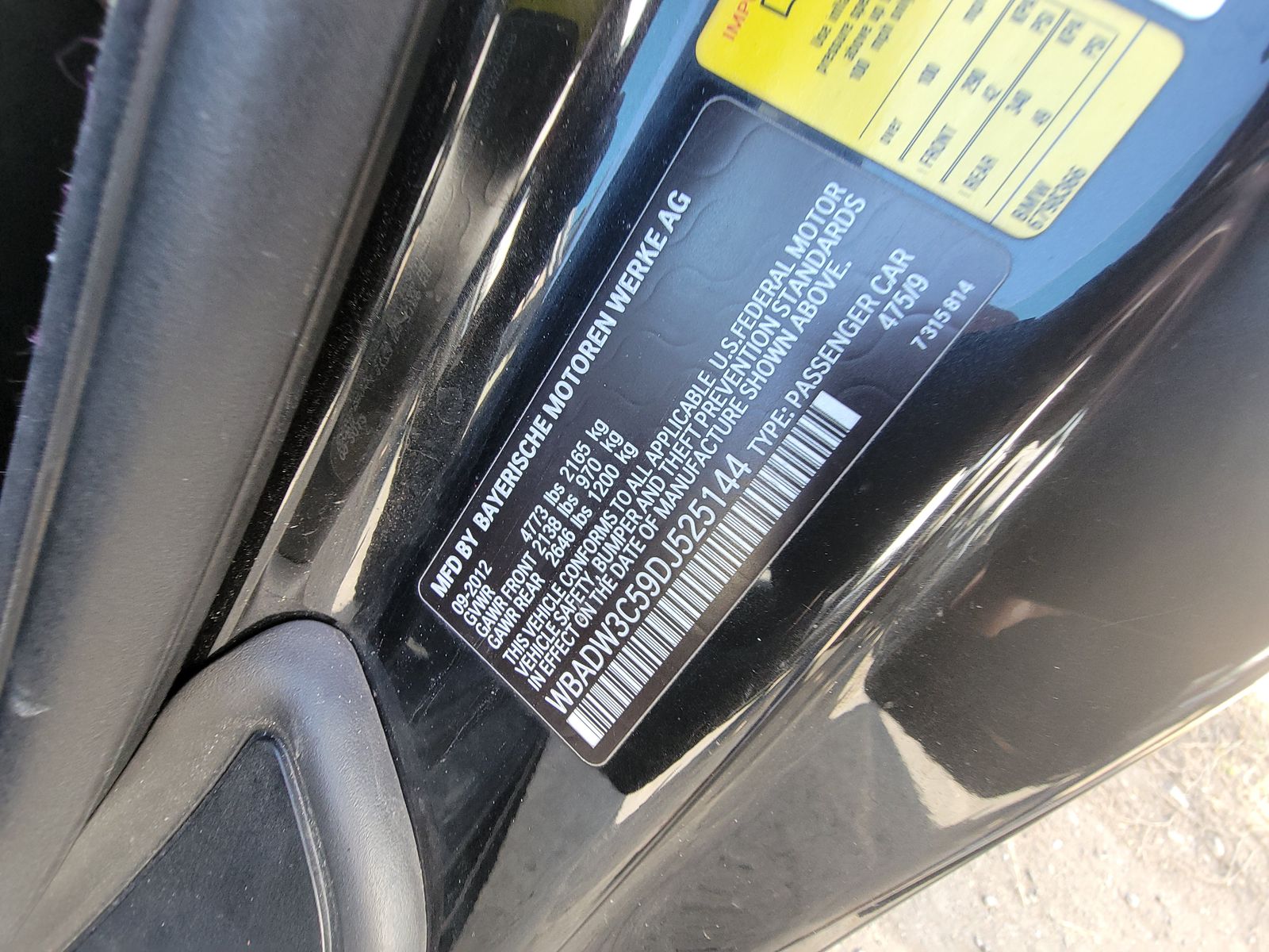 Vehicle - 20250227 2013 BMW 3 Series WBADW3C59DJ525144
