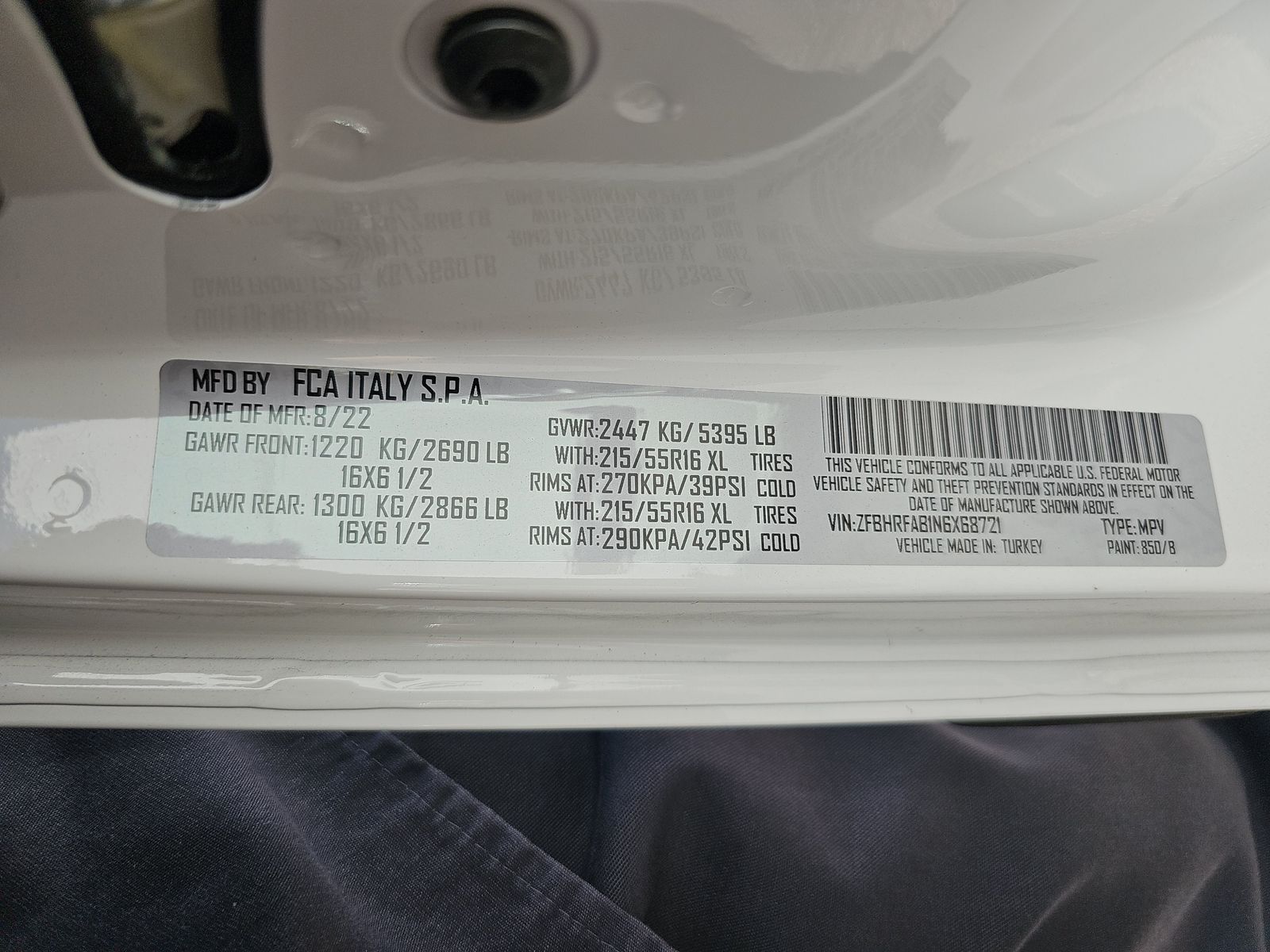 Vehicle - 20250227 2022 Ram ProMaster City ZFBHRFAB1N6X68721